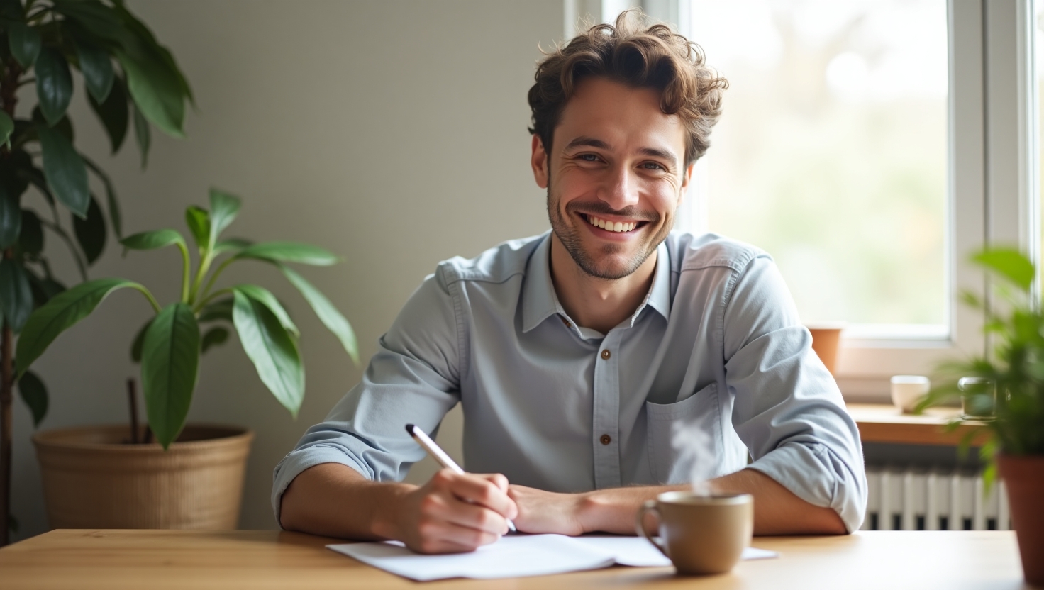 Person smiling while completing the last task on a checklist, symbolizing the power of finishing what you start.